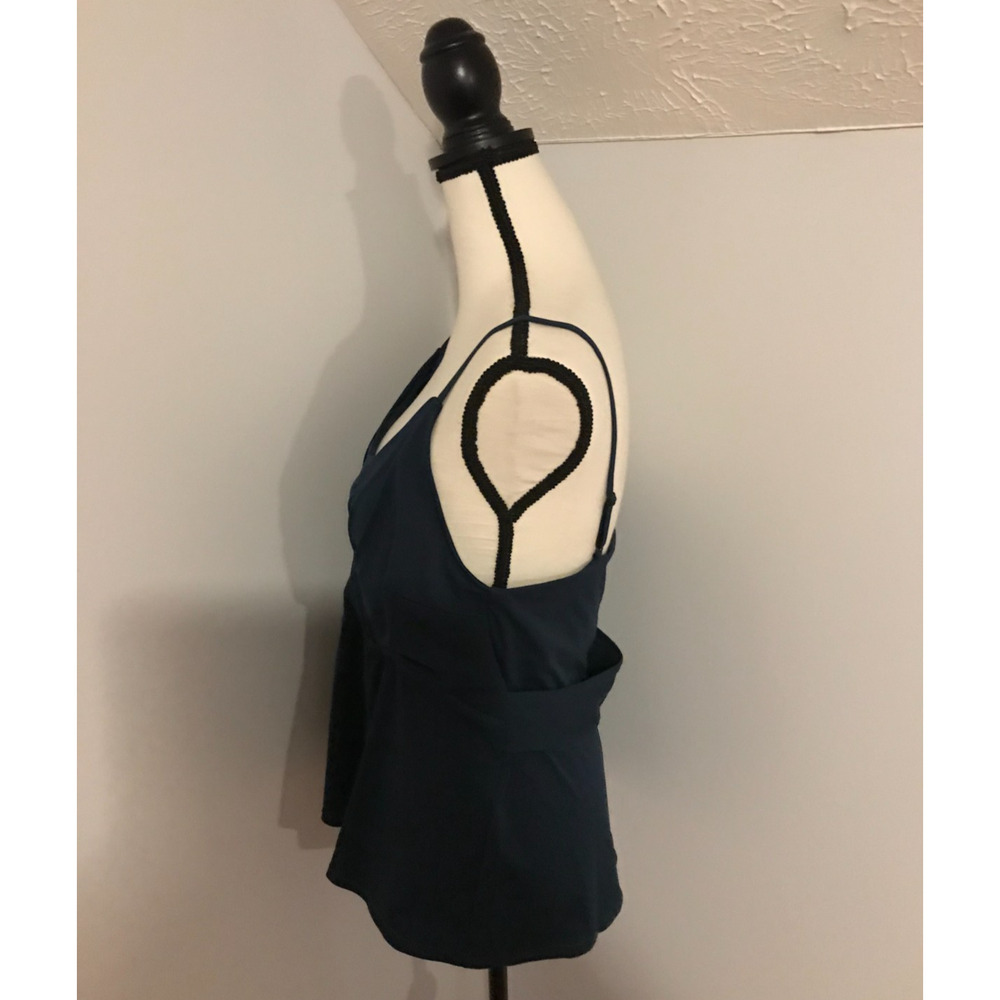 Sweaty Betty Obi Vest Large Blue Wrap Tank Built In Bra Athleisure Top - Picture 3 of 9